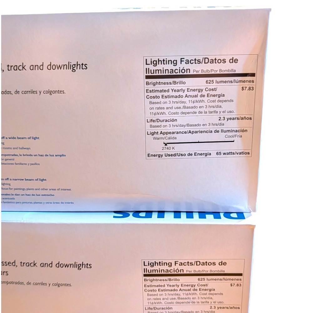 Philips DuraMax 65W Indoor BR40 Flood Light Bulbs 4 Pack Total Medium Base - Picture 7 of 9